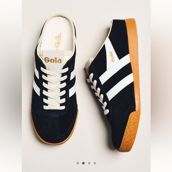 NWT Sold Out Gola Women’s Black and White Slide On Sneakers - Picture 2 of 6